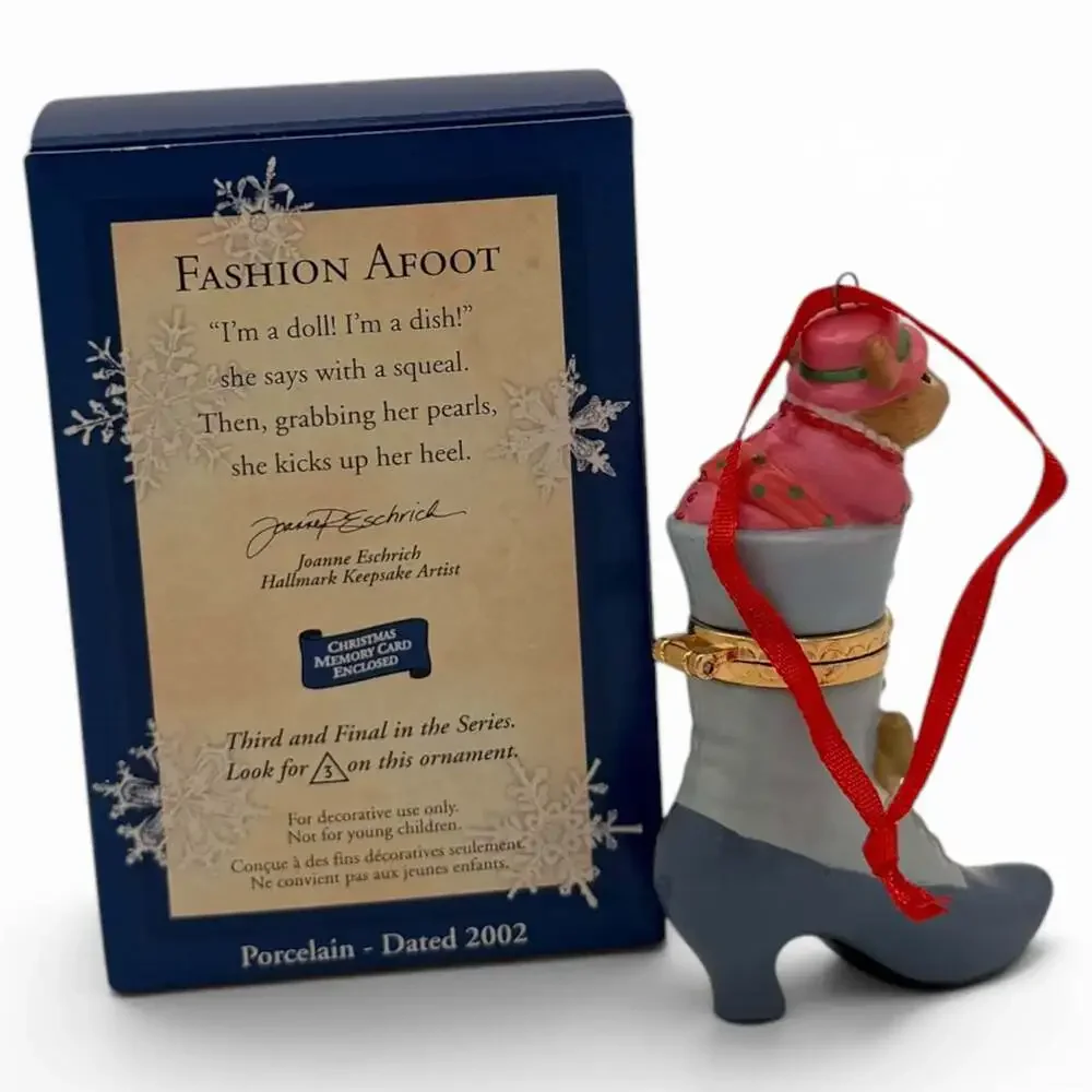 Hallmark Keepsake Ornament Fashion Afoot Collector's Series 2002 Porcelain